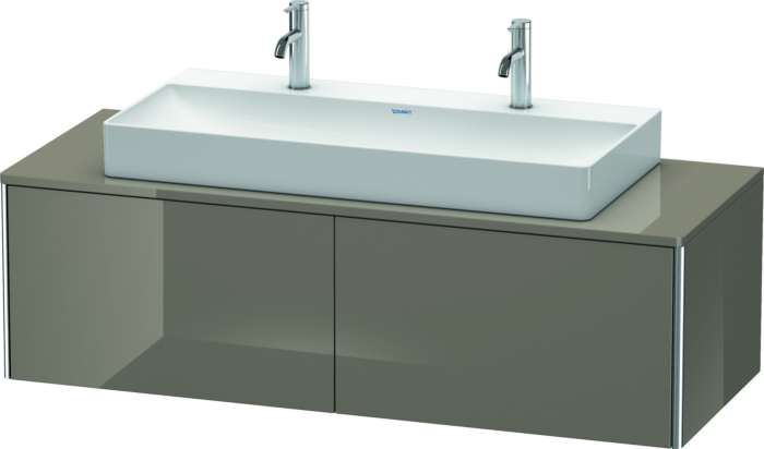 Duravit XSquare Waschtisch-Unterschrank XS4905M8989 140x40x54,8cm, 2 Auszüge, Flannel Grey hochglanz
