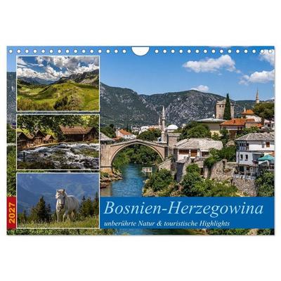 Bosnien-Herzegowina, unberührte Natur und touristische Highlights (Wandkalender 2027 DIN A4 quer), CALVENDO Monatskalender