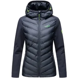 NAVAHOO Damen Stylische Outdoorjacke Übergangsjacke mit Kapuze Nimm-Mich-Mit