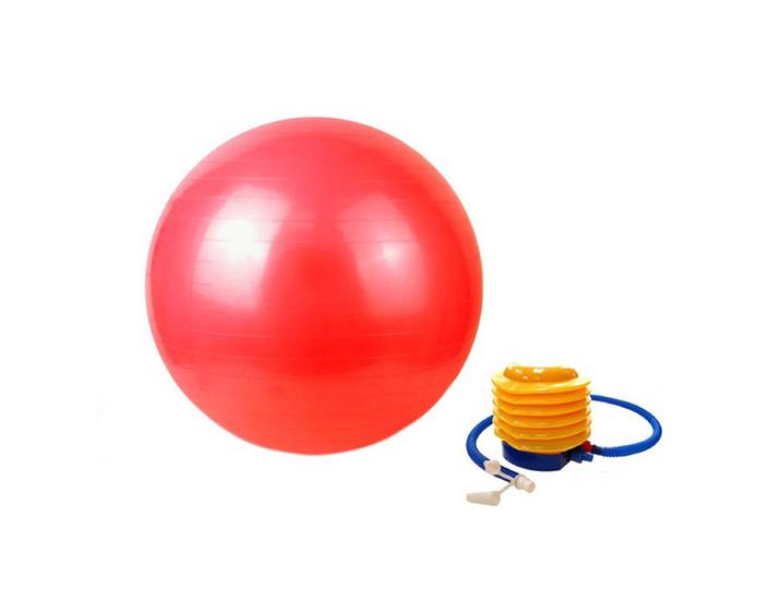 Gymnastikball 65 cm rot mit Pumpe