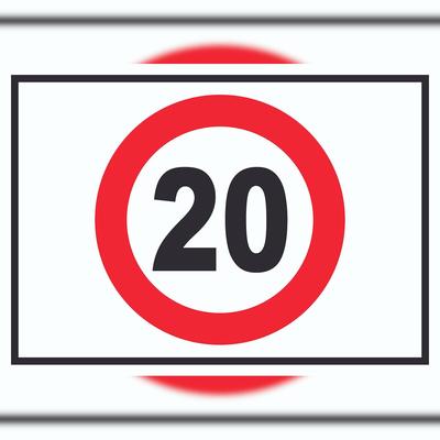 HB-Druck Tempo 20 km/h Geschwindigkeitsbegrenzung Schild Symbol A2 (420x594mm)