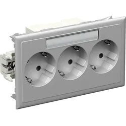 Schneider Electric 5940113 3-fach Steckdose Master mit Schriftfeld fuer Kanaleinbau CYB-PS Alueffekt