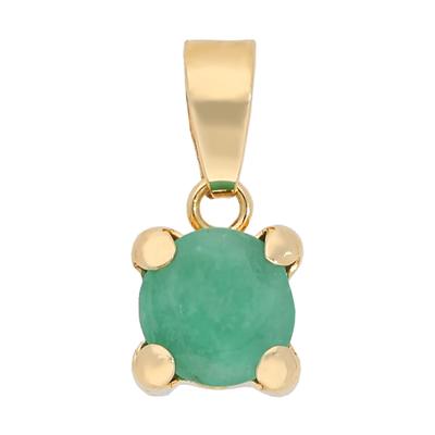 Kettenanhänger FIRETTI "Schmuck Geschenk Gold 375 Halsschmuck Anhänger Solitär", grün (gelbgoldfarben, grün, grün), Schmuckanhänger, Damen, Gelbgold 375, 0,29 g, Kettenanhänger, mit Smaragd, Saphir oder Rubin