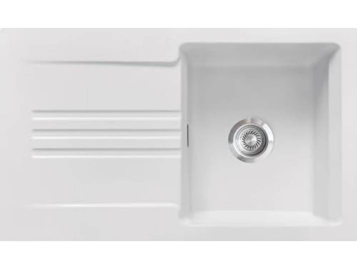 Spüle KeraDomo KARA 85 in SATIN mit Handbetätigung