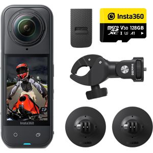 Insta360 X5 Motorrad Bundle Action-Cam, wasserdicht bis 15m, 8K/30fps, 72MP, 360° Ultraweitwinkel