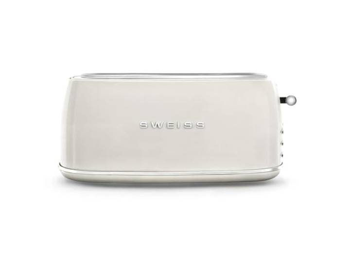 SWEISS Vintage Toaster GRV8, 2 Schlitze, 6 Bräunungsstufen, Spezialbreite für Baguettes, Auftaufunktion, schnell und gleichmäßig, einfache Reinigung, Krümelschublade, Edelstahl, 1500 W, Creme