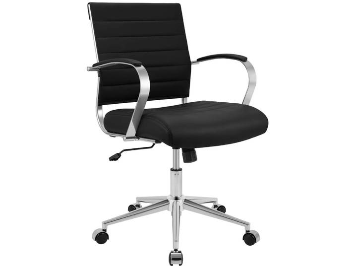 Chaise de bureau pivotant en leder spaltleder noir