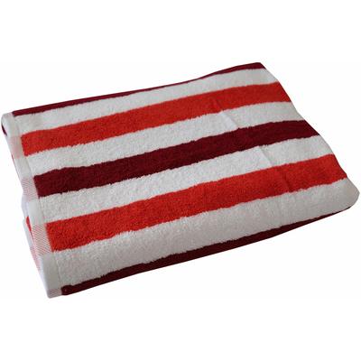 Badetuch DYCKHOFF "Planet Streifen", rot, B:70cm L:140cm, Walkfrottee, Obermaterial: 100% Baumwolle, Handtücher, Badetuch, mit Streifen
