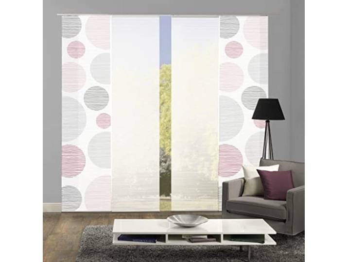 VISION S Schiebegardinen Borden halbtransparente Bambusoptik 260x60 cm, Farbe:rosé