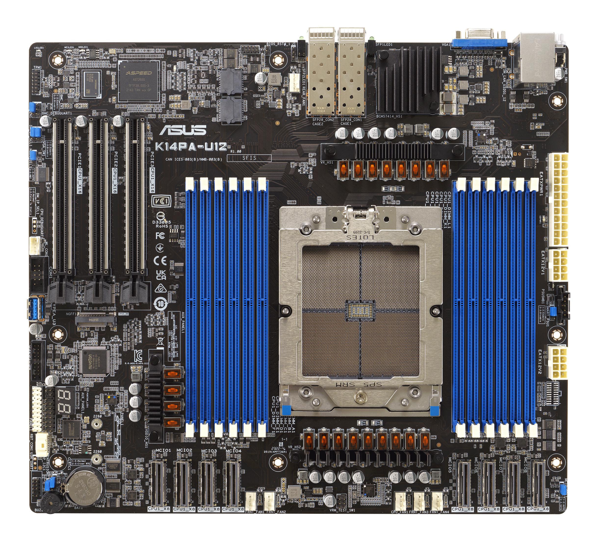 ASUS K14PA-U12 Server Mainboard Sockel AMD SP5 90SB0CI0-M0UAY0