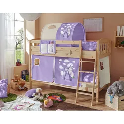 TiCAA Etagenbett Erni Country-V Kiefer Natur Motiv