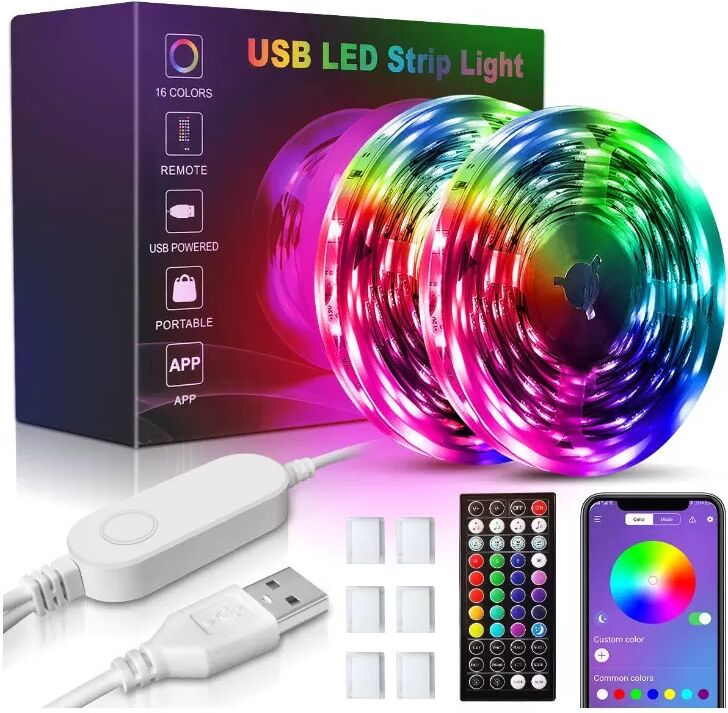 INF Bande lumineuse LED 7 couleurs avec contrôle par application Bluetooth