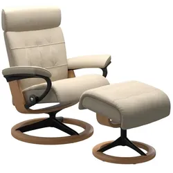 Stressless Sessel mit Hocker Erik Signature Leder Beige Batick Cream L (Large)