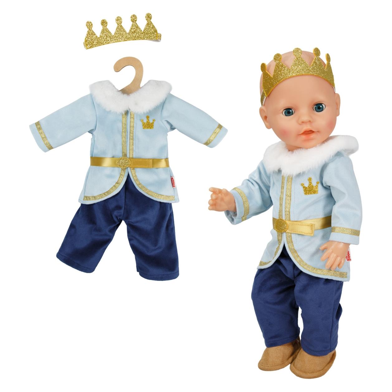 Heless Puppenoutfit Winterprinz Luka mit Krone und Halsband - Grösse 28-35 cm (1685)