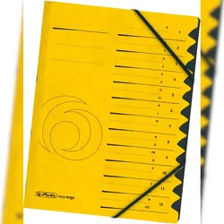 herlitz Ordnungsmappe A4 Karton 12 Fächer gelb