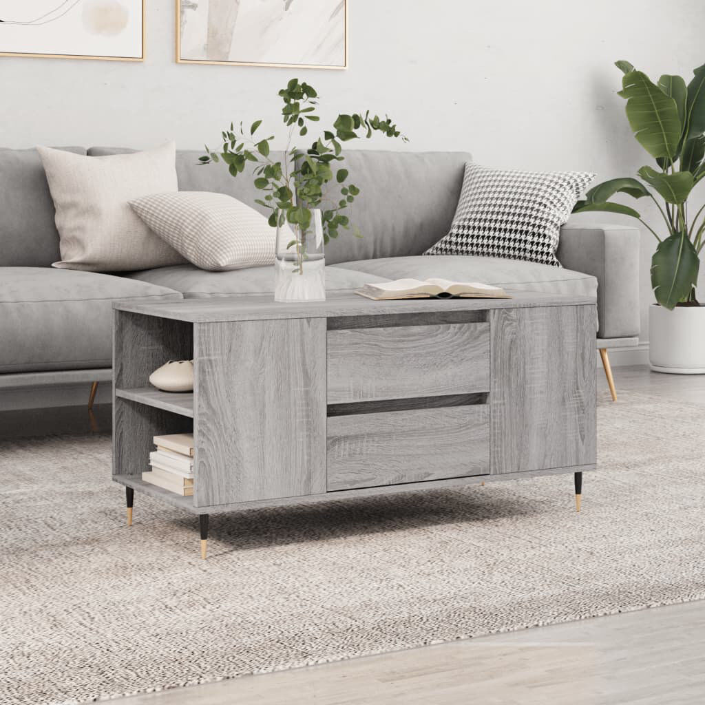 17 Stories Mikera Coffee Table with Storage Grey Sonoma