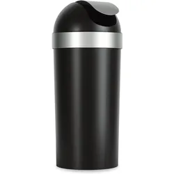 Umbra Venti 62L Mülleimer mit Schwingdeckel, Abfalleimer, Silber, Schwarz