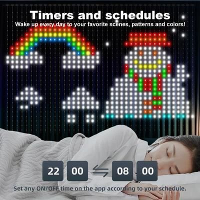 Useful Little Things 800 LED Smart RGB Curtain Lights With App Control, Music Sync & Remote For Home Decor 1pc 6.6 6.6 Ft
