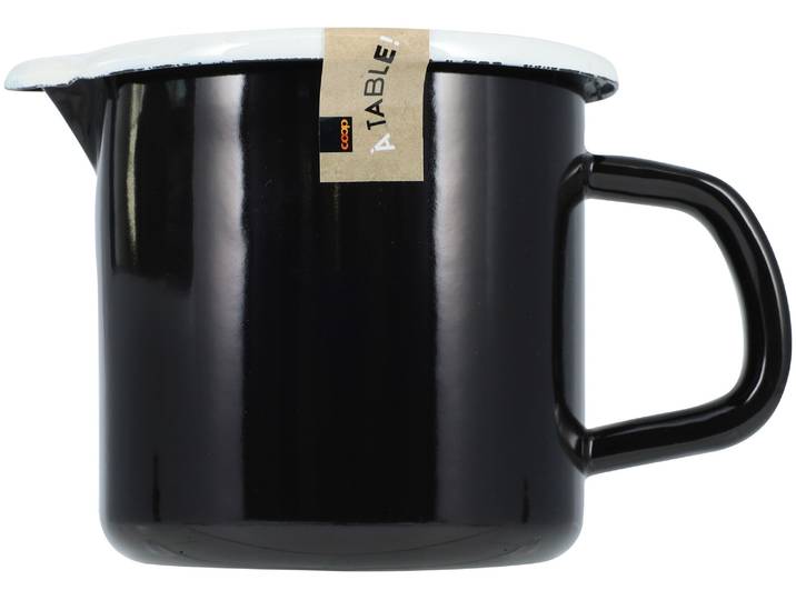 À Table! Milchkanne schwarz 700ml, aus Eisenstahl mit Emaille-Beschichtung