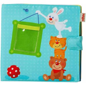 Haba 303143 Baby-Fotoalbum Spielgefährten, 20 x 20 cm, 8 Seiten für 8 Fotos, blau
