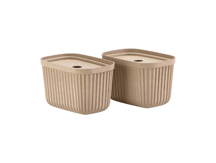 Zone Denmark Boîte de rangement Pulp 15x23 cm, lot de 2 Natural Brown