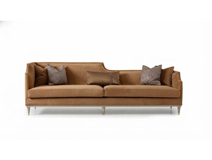 JVmoebel 4-Sitzer Braunes Polstersofa mit Edelstahlfüßen und optimalem Sitzkomfort, 1 Teile, Made in Europa