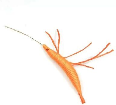 Uplift Essentials Woolen Prawn Catnip Toy orange