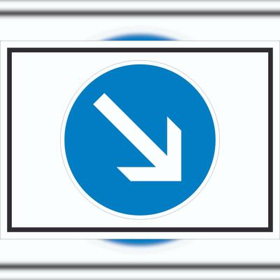 HB-Druck Schild Vorgeschriebene Vorbeifahrt rechts Symbol A5 (148x210mm)