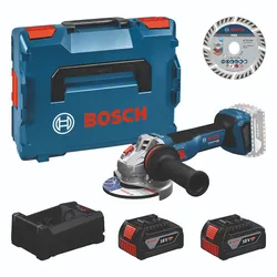 Bosch Werkzeug-Set: GWS 18V-11 S + 2x GBA 5.0Ah + GAL + Trennscheibe 125 in L-BOXX - 0615A500E6