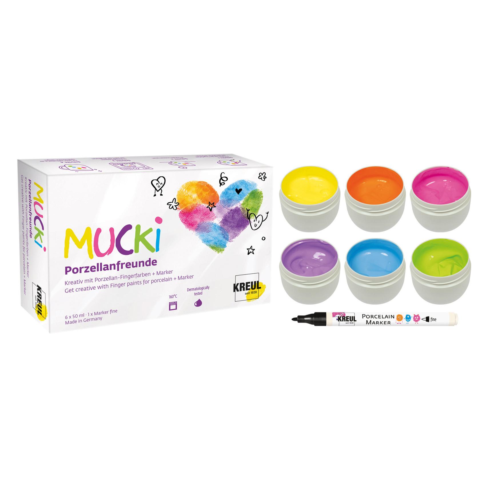 Mucki Porzellanfreunde Set mit Porzellan-Fingerfarben + Marker (50 ml) (26311)