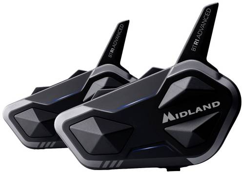 Midland C1529.01 BTR1 Advanced Bluetooth Kommunikation Motorrad-Funkset Passend für (Helmtyp) Integralhelm, Jethelm, Klapphelm
