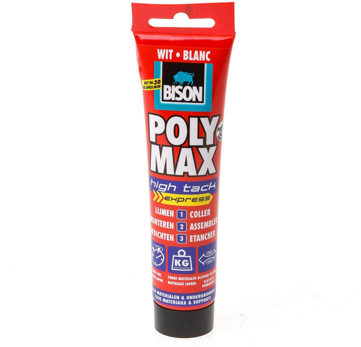 Bison Poly Max High Tack Express montagelijm wit, 165 gram