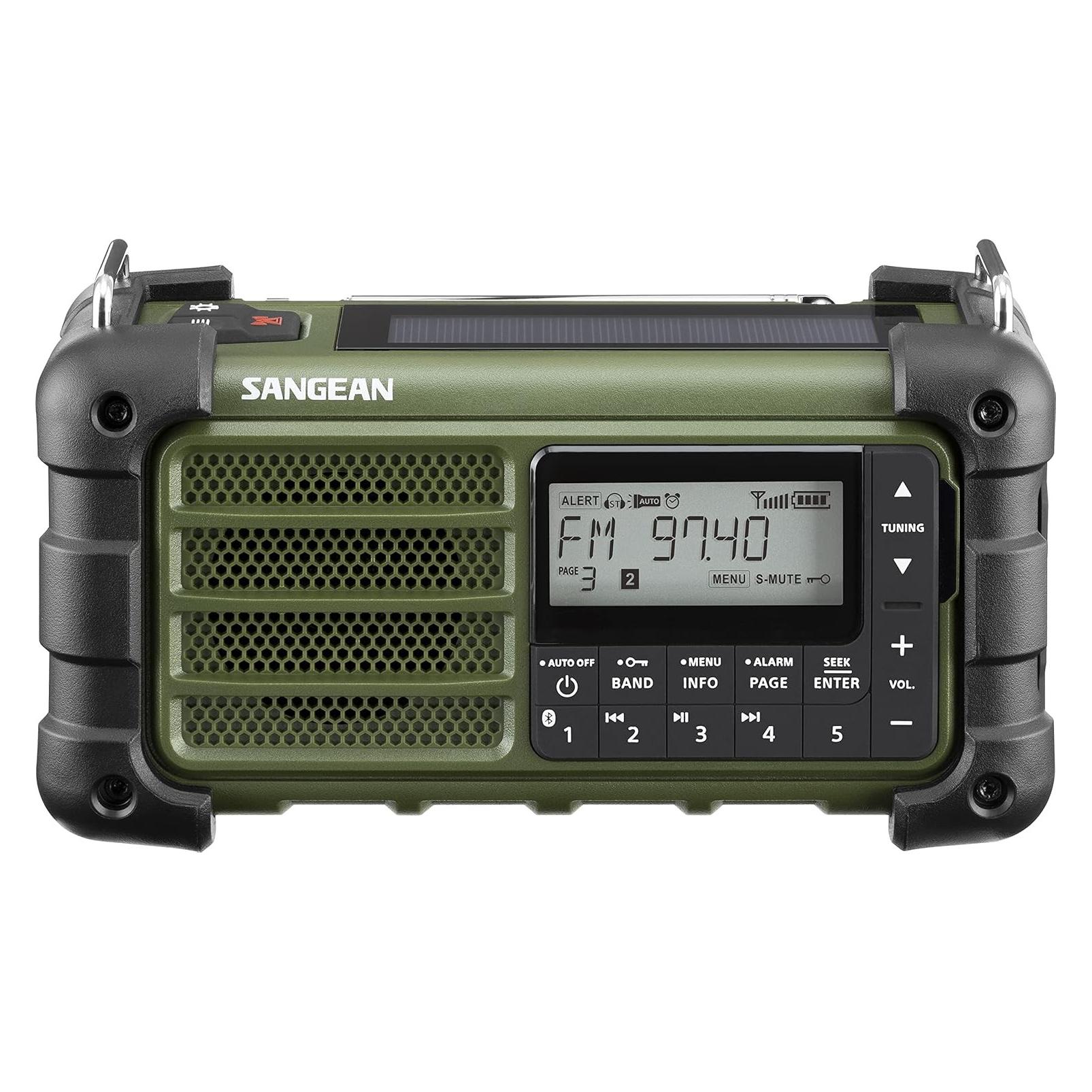 Sangean MMR-99 AM/FM Forest Green AM/FM-RDS/Bluetooth/AUX/ Hand Crank + Solar Radio (AM, FM, MW, Bluetooth) (A500482)