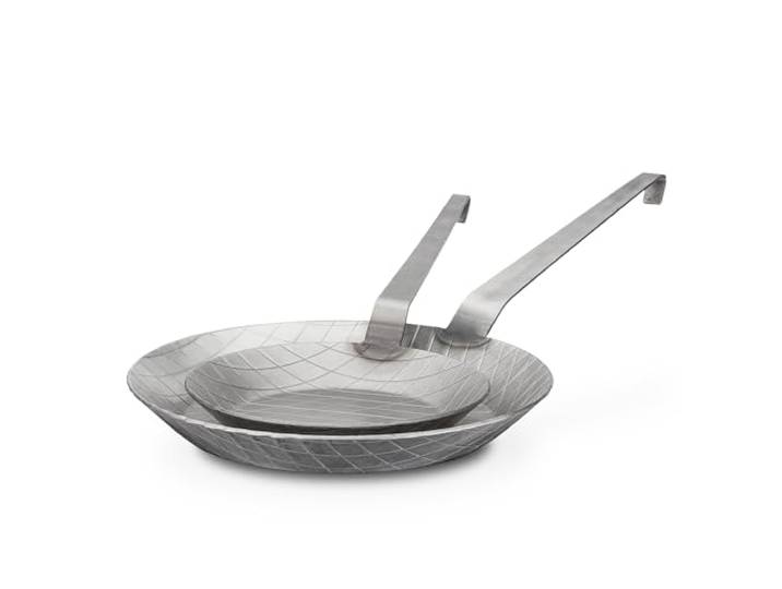 GSW Gastro Traditional Lot de 2 poêles à frire 20 cm et 28 cm de diamètre Argenté forgé en fer