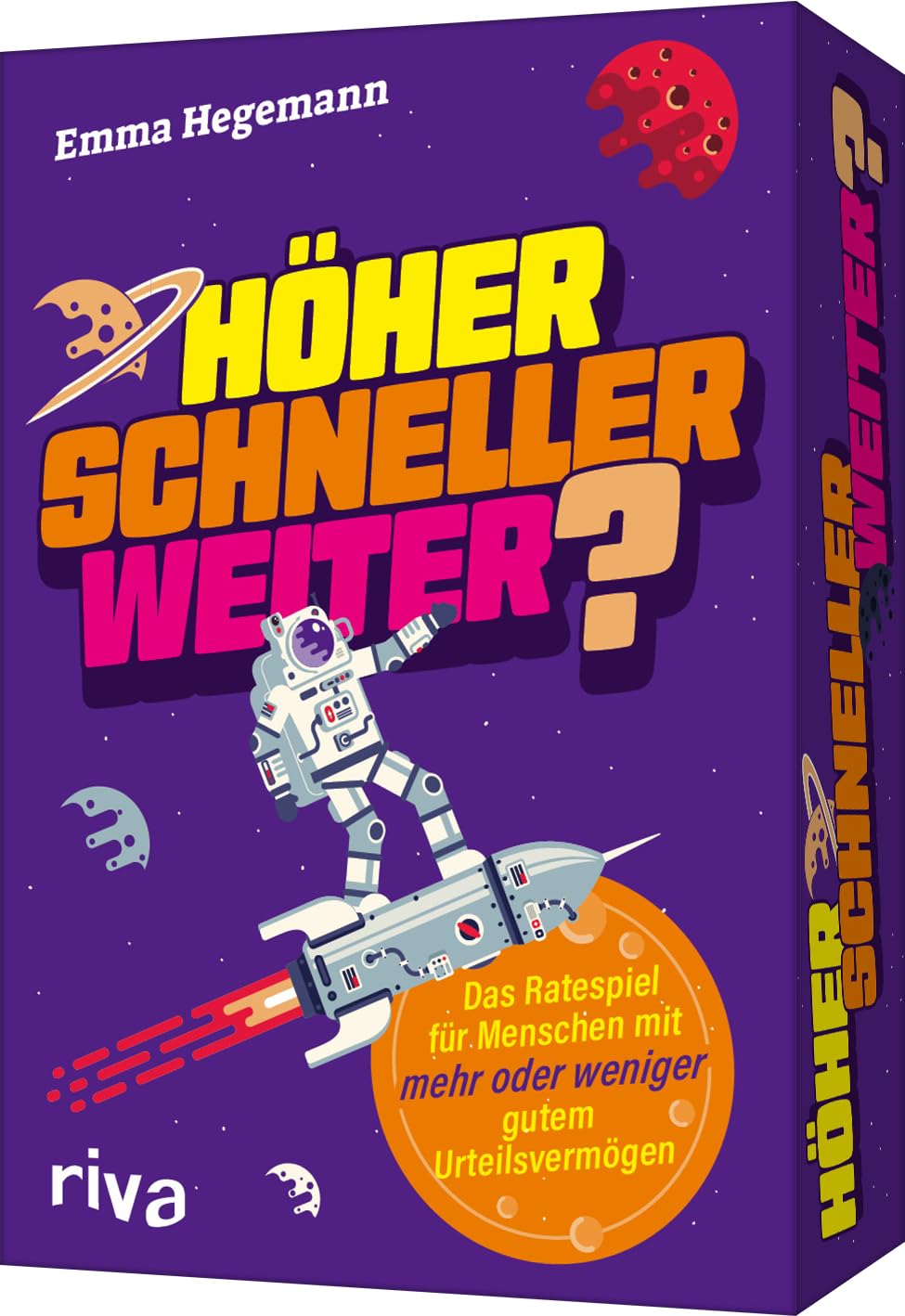 Emma Hegemann - Höher, schneller, weiter?: Das Ratespiel für Menschen mit mehr oder weniger gutem Urteilsvermögen. Schätzfragen und Allgemeinwissen. Geschenk zu Weihnachten, Geburtstag. Ab 12 J. - Preis vom 30.09.2026 09:01:18 h