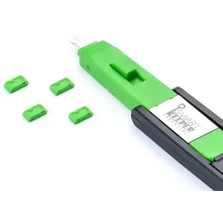 [SmartKeeper ESSENTIAL] 4 x Micro USB B-Port Schlösser mit 1 x Micro Typ Schlüssel / Grün