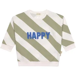 Lässig Sweatshirt Streifen Happy Little Gang, natur | gruen | mehrfarbig, 110
