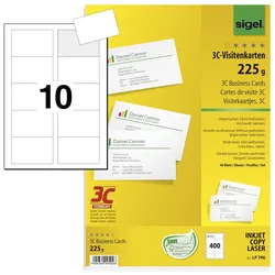 SIGEL Visitenkarten 225 g/m2 satiniert hochweiß