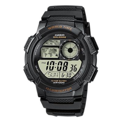 Chronograph "AE-1000W-1AVEF", schwarz, CASIO TIMELESS COLLECTION, Armbanduhren, Herren, schwarz, Chronograph, Quarzuhr,Armbanduhr,Herrenuhr,Digitaluhr, bis 10 ar wasserd.,Weltzeit