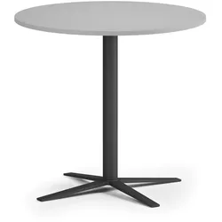Couchtisch AURA, Durchmesser 60 cm, schwarzes Fußgestell, grau