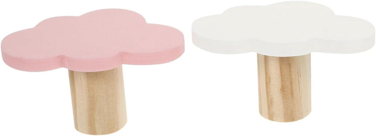 Wit decoratieve wandhaken met wolkvormig design, 10 x 65 cm