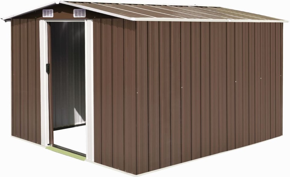 Gerätehaus 257x298x178 cm Metall Braun