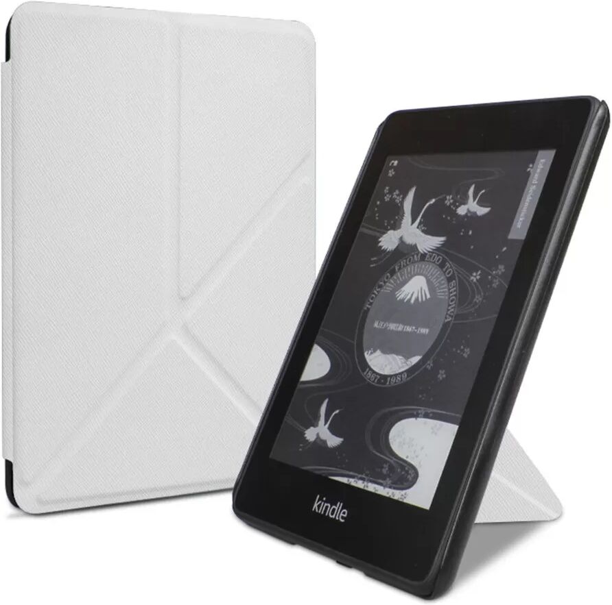INF Weiße Faltbare Schutzhülle Kompatibel mit Kindle 2024/KPW123/958 - Multi-Winkel-Ständer, Smart Sleep
