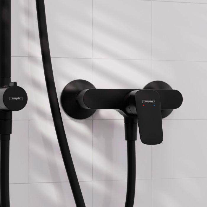 hansgrohe Logis Einhebel-Brause-Armatur 71600670 mattschwarz, Aufputz, 1 Verbraucher