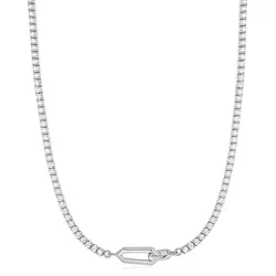 ANIA HAIE - NECKLACE - SPARKLE CHAIN INTERLOCK - silver