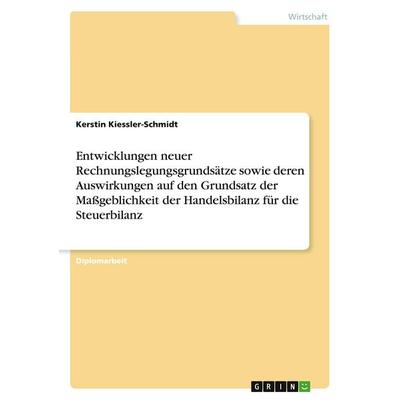 Entwicklungen neuer Rechnungslegungsgrundsätze sowie deren Auswirkungen auf den Grundsatz der Maßgeblichkeit der Handelsbilanz für die Steuerbilanz,