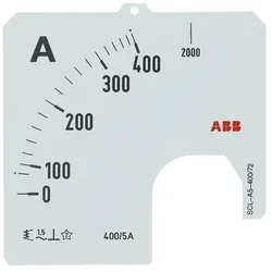 ABB SCL-A5-400/72 Amperemeter Skale Stromwandleranschluss 400/5A 2CSG122279R5011 SCLA540072