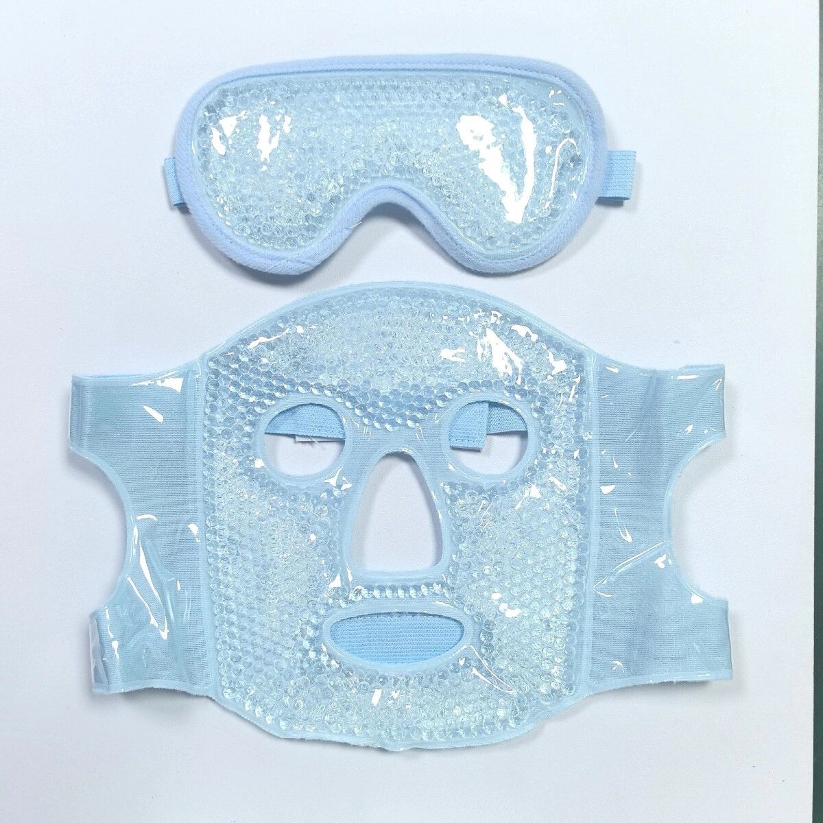 INF Gel-Perlen-Gesichtsmaske und Augenmaske Kombi-Set für Heiß- und Kältetherapie – Wiederverwendbare Gel-Perlen Kühl- und Blau