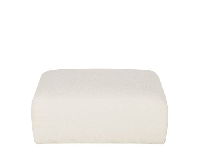 Sitzpouf für modulares Sofa mit Bezug aus ecrufarbenem Bouclé-Stoff
