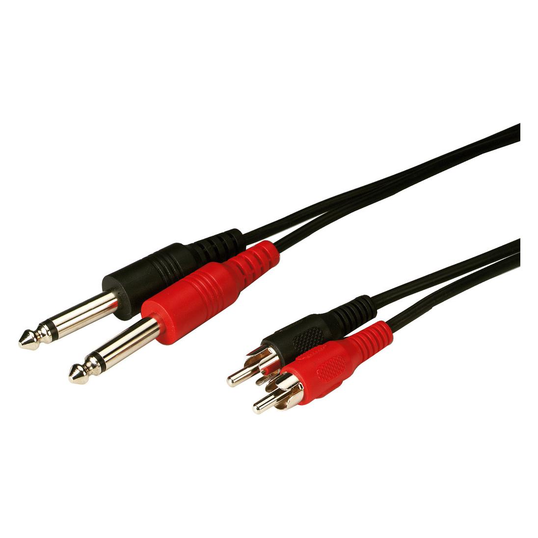 Monacor Cinch auf 6.3mm (1.50 m, 6.3mm Klinkenkabel, Cinch Kabel) (MCA-154)